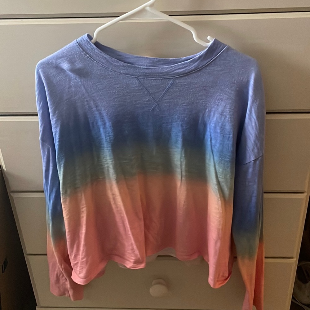A rainbow Hollister crop top